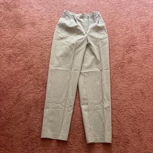 Vintage 1970s Ladies' Pants Trousers Tan Striped Paper Tag Size 9/10